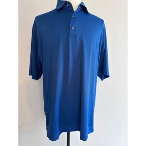 FootJoy Golf Polo Shirt Performance Blue Striped‎ Short Sleeve Mens Large